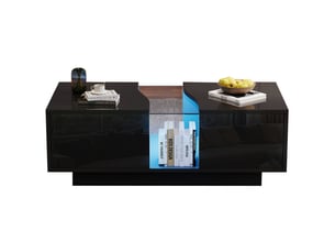 Table basse rectangulaire coloris noir MAISENTIEL  - 50 cmx100 cm