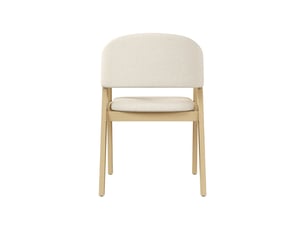 Lot de chaises 6 pièces bois massif assise confortable chaise repas assise respirante revêtement en lin style moderne teinte bois naturel et beige