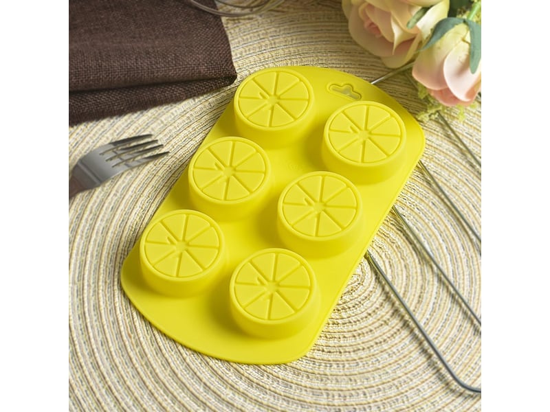  Moule en silicone en forme de fruit – 3 paquets, 6 cavités citron 3d, ustensiles de cuisson antiadhésifs de qualité alimentaire pour savon, glaçons  - Conforama C
