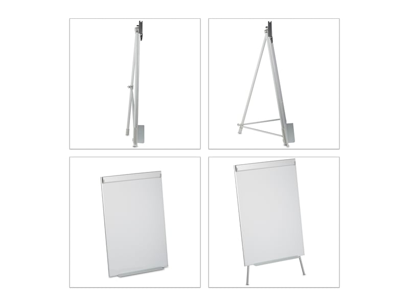  Tableau magnétique de présentation réglable avec rangement bureau 120 x 90 cm en métal blanc 13_0008557  - Conforama C