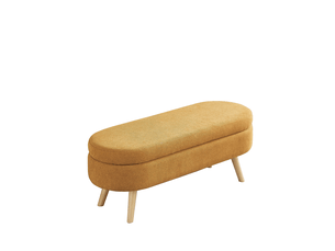 Banc de lit coffre 110x40x42 cm, rangement, banc d'entrée et bout de lit, chambre salon couloir, velours doux, jaune