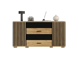 Buffet 2 porte(s)  4 tiroir(s) OKWISH  - 140 cm coloris noir 