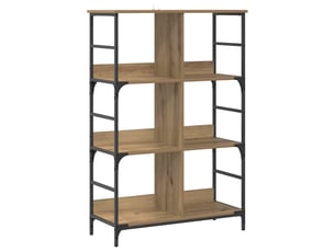Étagère 4 niveaux, étagère de rangement 78,5 x 33 x 117,5 cm métal pb chêne artisanal