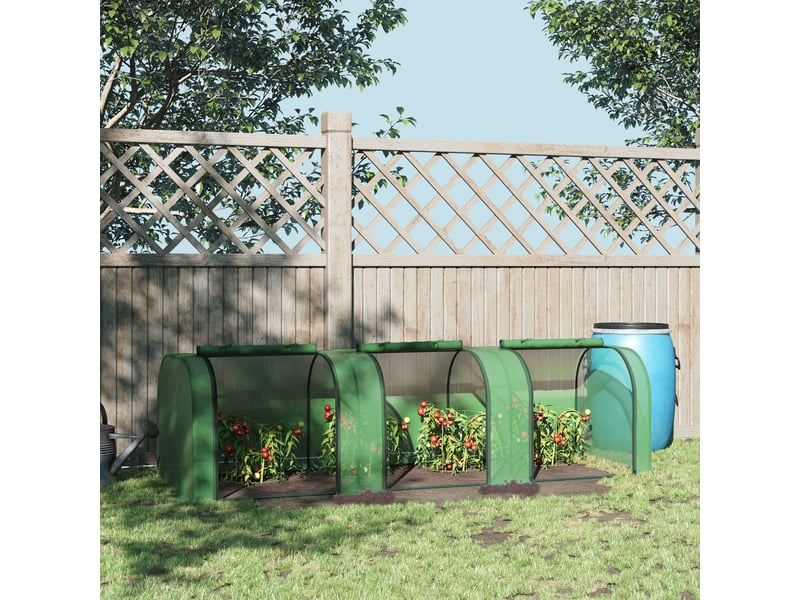  Mini serre de jardin serre à tomates 3l x 1l x 0,8h m acier pe haute densité 140 gm² anti-uv 3 fenêtres vert  - Conforama C