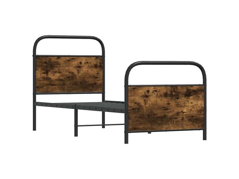  Lit simple- lit adulte -  cadre de lit sans matelas 80x200cm chêne fumé bois d'ingénierie  - Conforama B