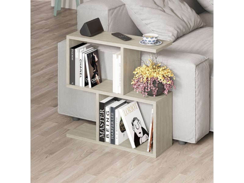 Table basse table de salon en panneau mélaminé travertin 60 x 60 x 20 cm charge 20 kg  - Conforama A