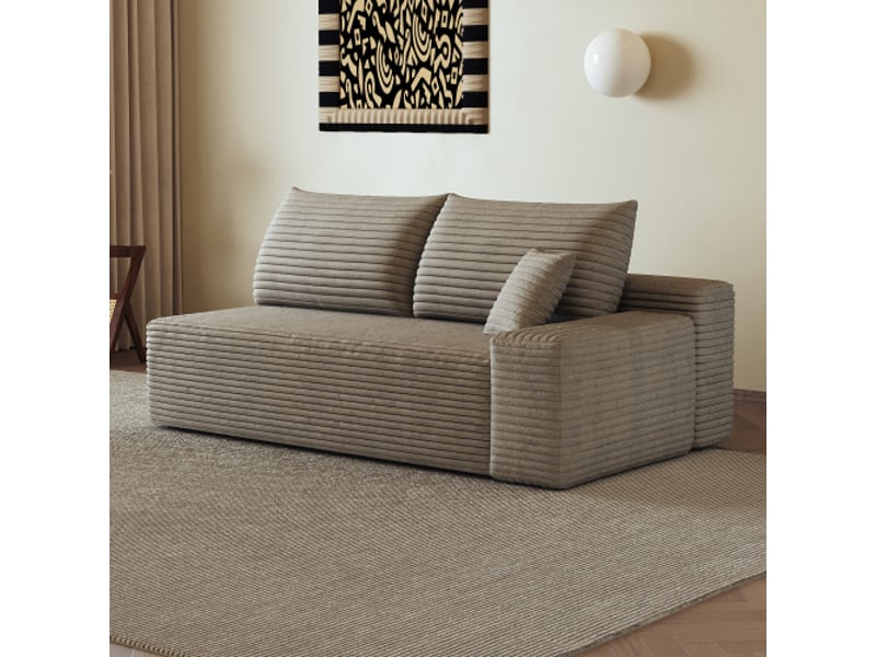  Canapé 2 places droit y165 – couleur camel, design moderne et confortable  - Conforama B