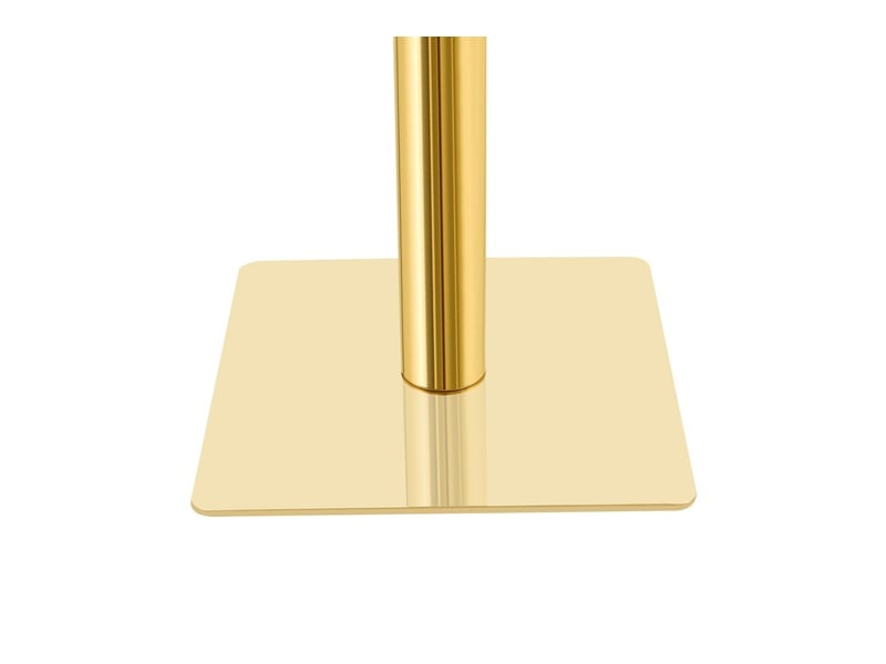 Table à manger carrée moderne avec plateau uv aspect marbre et piétement métal - Conforama E