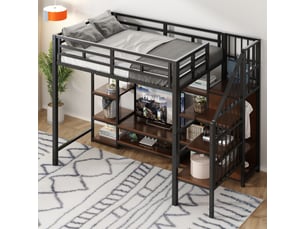 Lit mezzanine 90x200 cm REDOM coloris noir