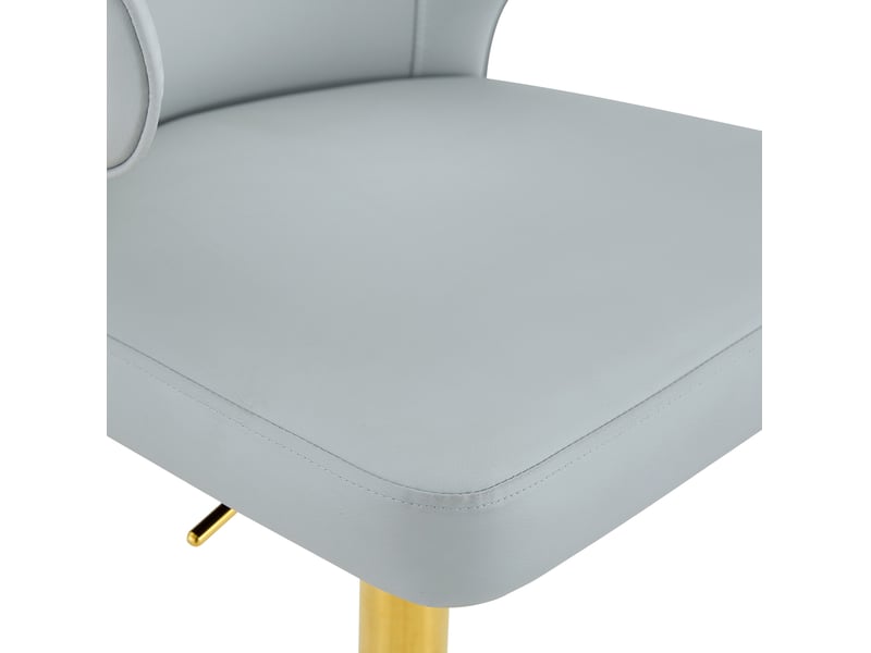  Tabourets de bar 49.7x45x110 cm lot de 2, réglables en hauteur, pivotants 360°, assise polyuréthane (pu), gris clair  - Conforama E