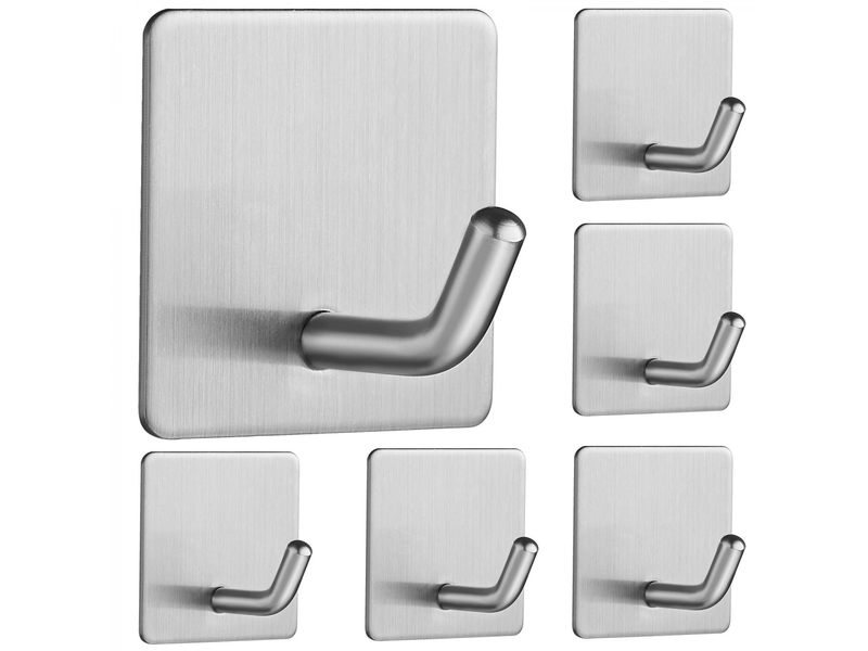  Crochet adhésif crochet mural salle de bains en acier inox sus304 porte serviette adhesif crochets porte inox imperméable antirouille 6  - Conforama A