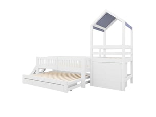 Lit cabane 90x200 cm coloris blanc