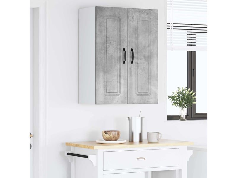 Meuble mural de cuisine | armoire de cuisine 2 pcs gris béton shl3953 - Conforama D