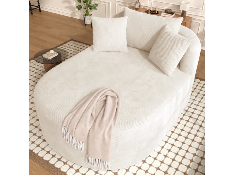 Canapé de salon, canapé pour séjour, dossier inclinable, livré monté, 122 cm, en velours, pour salon - Conforama C