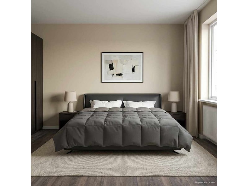 Duvet - couette complet toute l'année 220 x 240 cm 4 saisons gris clair - Conforama D