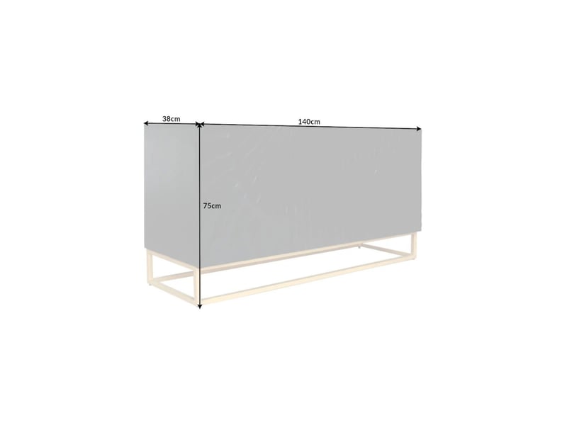  Buffet bas silva 3 portes noir et doré en bois massif de manguier sculpté – 140 x 75 x 38 cm  - Conforama C