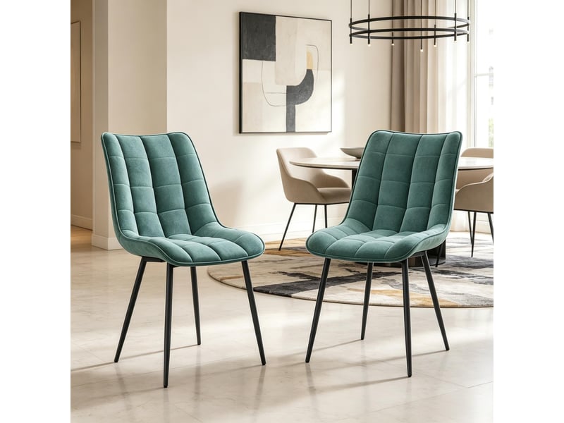  Chaises de salle à manger lot de 2 élégantes avec siège rembourré confortable et design moderne  - Conforama B