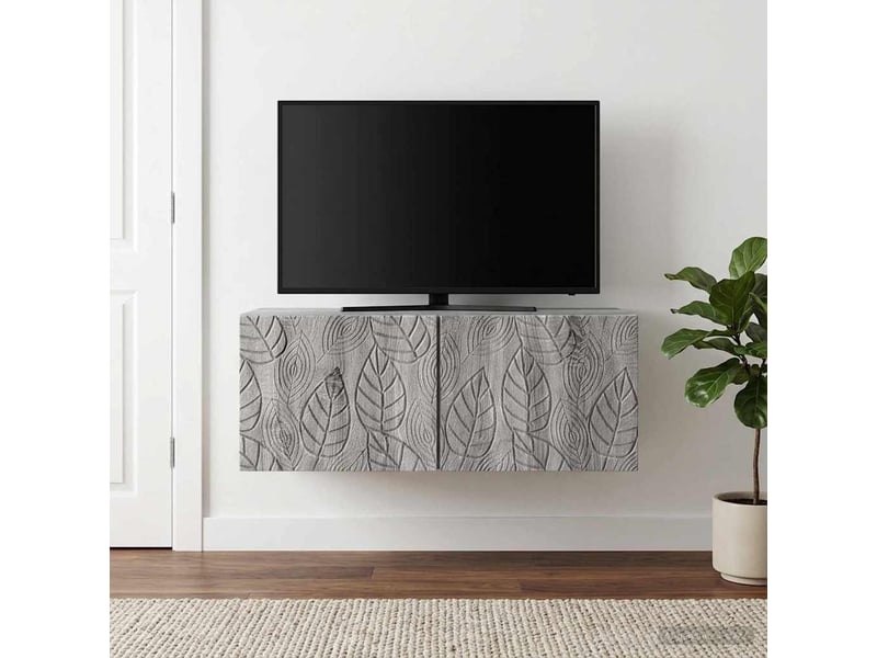  Meuble tv - banc tv - meuble de rangement mural 98 x 31 cm sonoma gris bois d'ingénierie  - Conforama B