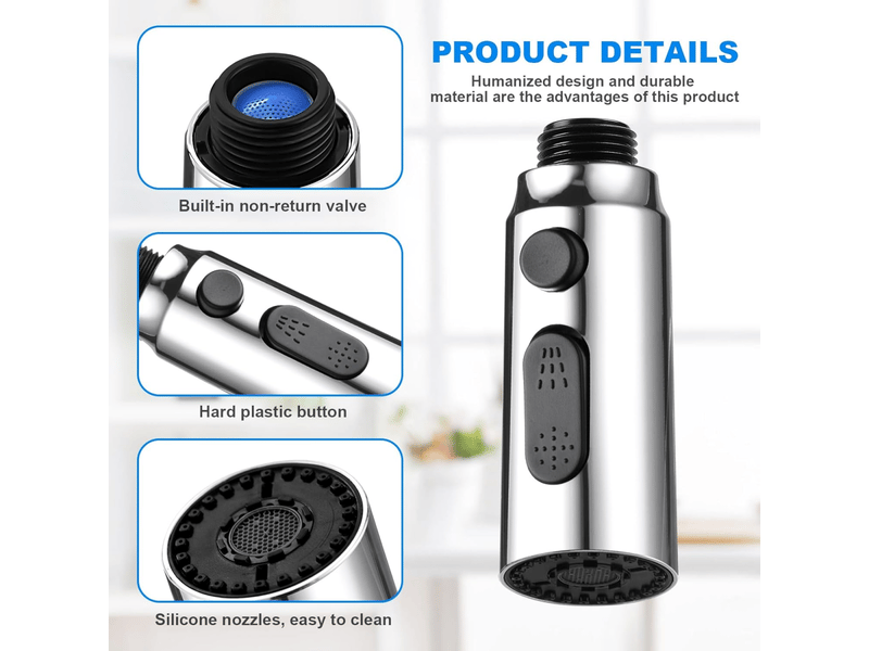  Douchette evier cuisine robinet 360 degres, 3 modes embout robinet cuisine avec aerateur, mitigeur evier cuisine tete de robinet rotative, adaptateur  - Conforama D