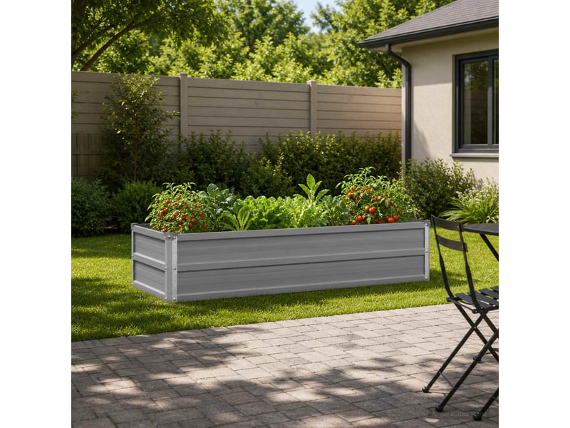  Jardinière - jardin surélevé gris 100 x 40 x 24 cm acier laminé à froid  - Conforama B