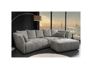 Canapé droit fixe <strong>MEUBLORAMA</strong> <strong></strong> 6 places Tissu gris