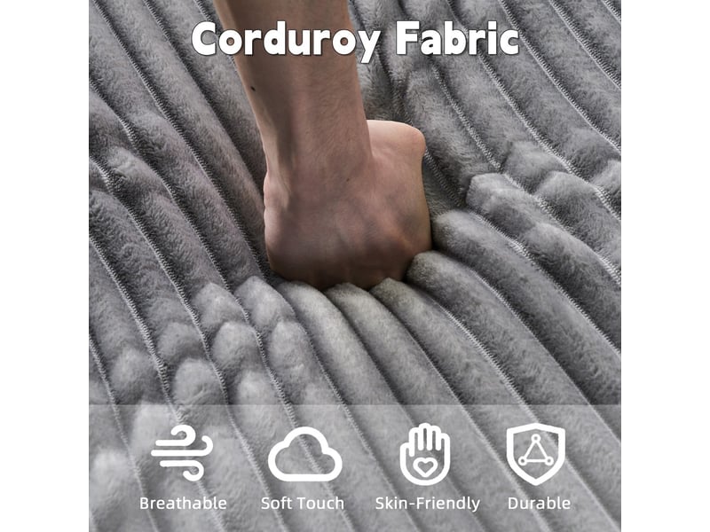 Fauteuil convertible canapé de sol sans armature nuage moderne avec chaise longue 3 coussins et 1 couverture gris sans montage - Conforama E