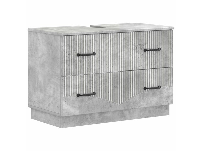  Ensemble de 2 meubles de salle de bain hoorn gris béton cf63189  - Conforama C