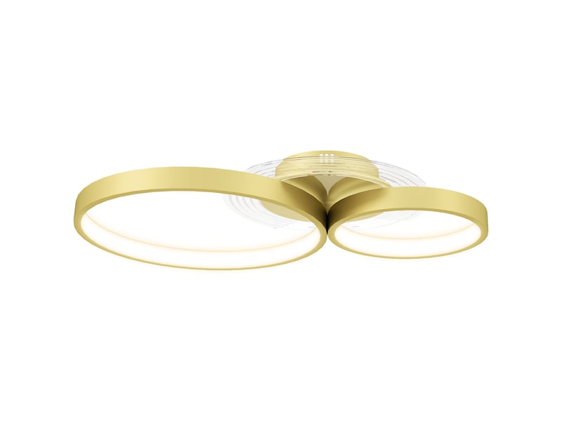  Plafonnier led 40 w, 3000 k4000 k6500 k, pour chambre, salon, cuisine, salle à manger, couleur or  - Conforama B