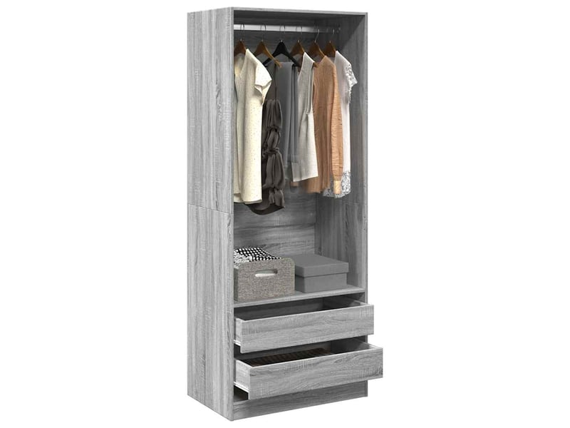  Garde-robe, armoire de rangement sonoma gris 80x50x200 cm bois d'ingénierie shl71502  - Conforama B