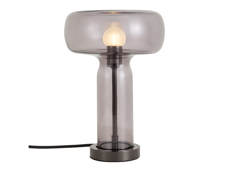  Lampe de table style hôtel chic finition canon de fusil avec verre fumé - amara  - Conforama E