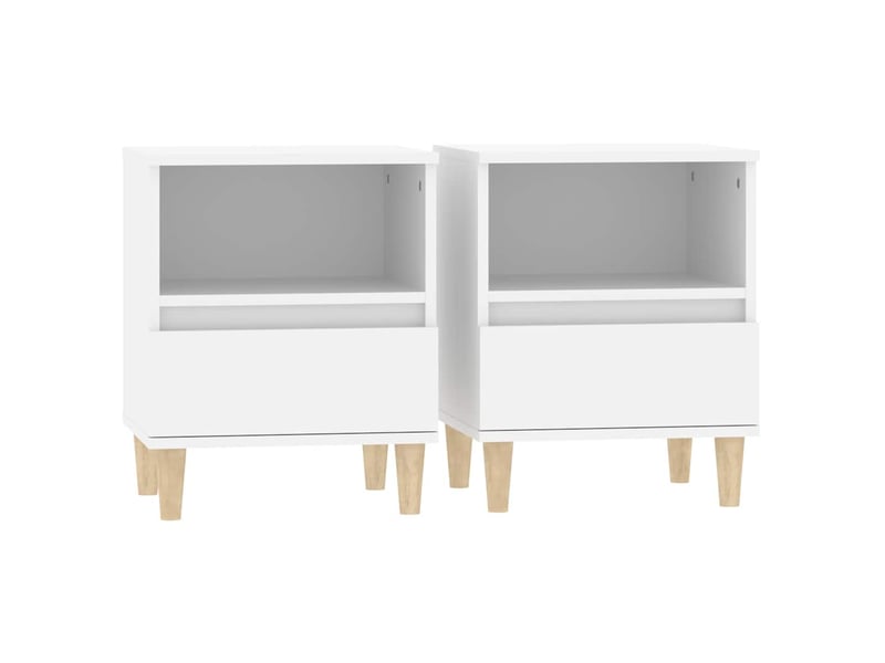  Lot de 2 tables de chevet - cabinet de chevet - table de nuit blanc 40x35x50 cm  - Conforama A