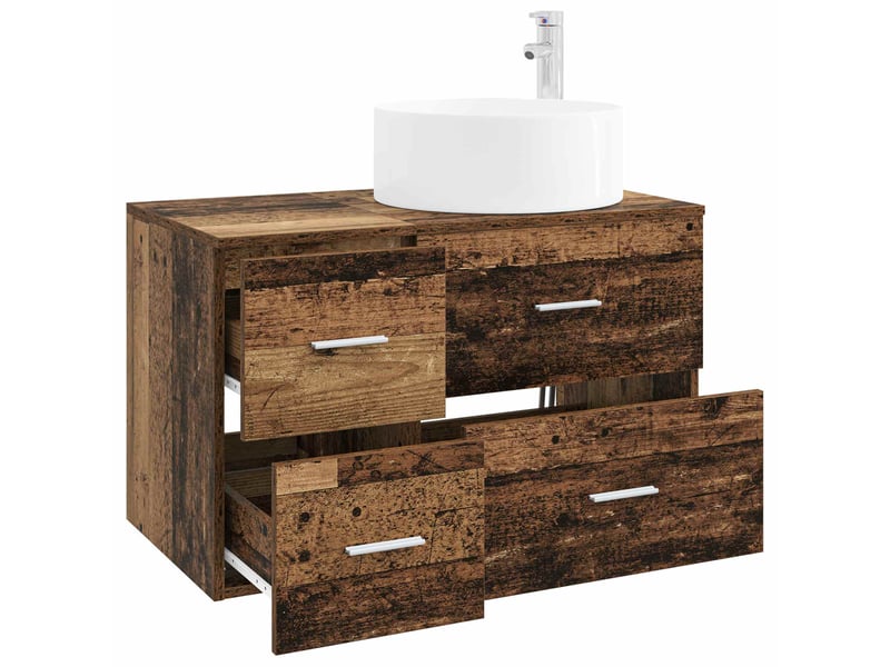 Ensemble de mobilier de salle de bain 2 pc bois ancien cf64030 - Conforama C