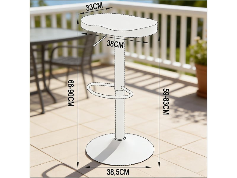 Tabouret de bar pivotant 41,5 x 31,5 x 60-81 cm - hauteur réglable - assise massif de pin - hauteur réglable - pied métal - noir  - Conforama C