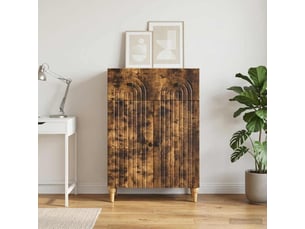 Buffet - bahut - meuble de rangement chêne fumé 66 x 34,5 x 90 cm bois d'ingénierie