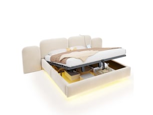 Lit coffre 180x200 cm DZMDIP   coloris beige