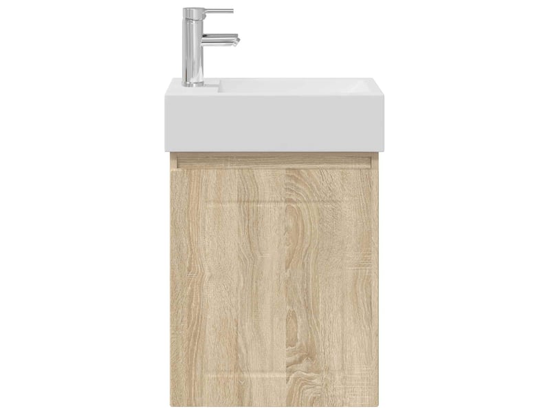 Meuble de rangement salle de bain avec robinet chêne sonoma shl8942 - Conforama E