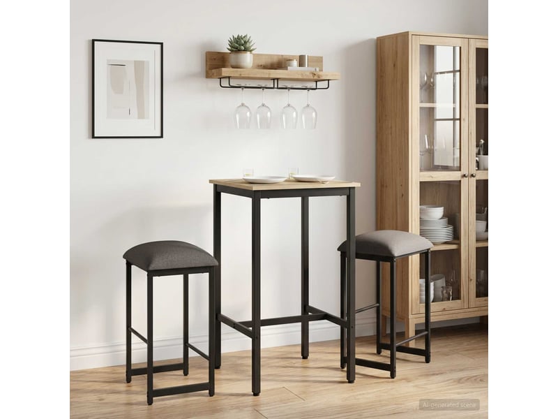  Lot de 2 tabouret de bar, chaise de bar gris clair 40x32x64 cm shl64828  - Conforama B