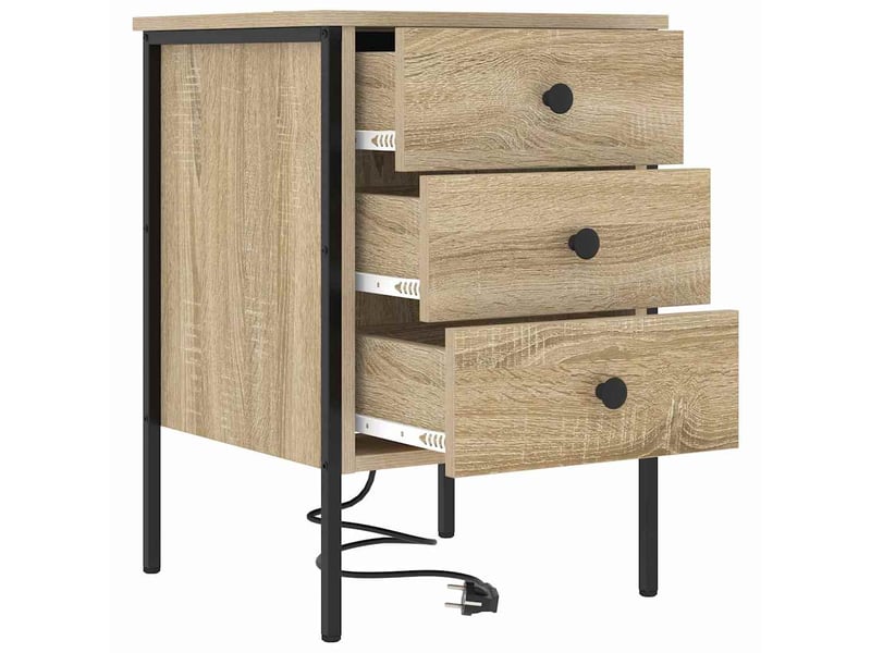  Table de chevet - cabinet de chevet - table de nuit 2 pièces chêne sonoma 42 x 41 x 61 cm  - Conforama E