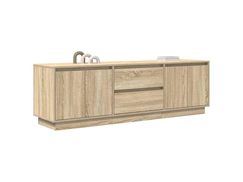  Meuble tv - banc tv - meuble de rangement avec lumières led chêne sonoma 160,5x41x50 cm  - Conforama E