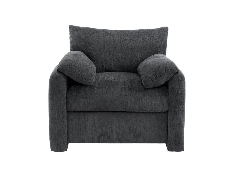 Fauteuil 1 place moderne, tissu chenille, grand fauteuil décoratif et relax pour salon et chambre  - Conforama A
