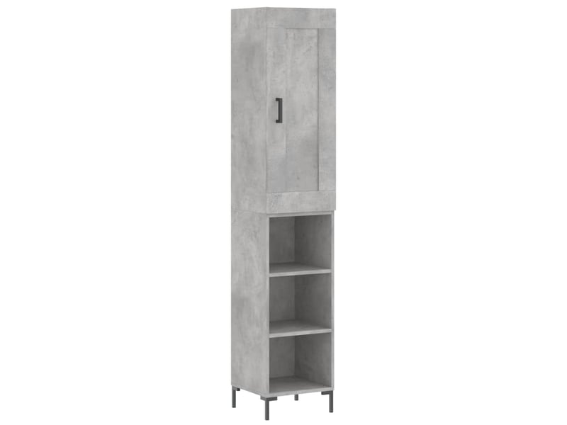  Buffet haut - bahut - meuble de rangement gris béton 34,5x34x180 cm bois d'ingénierie  - Conforama A