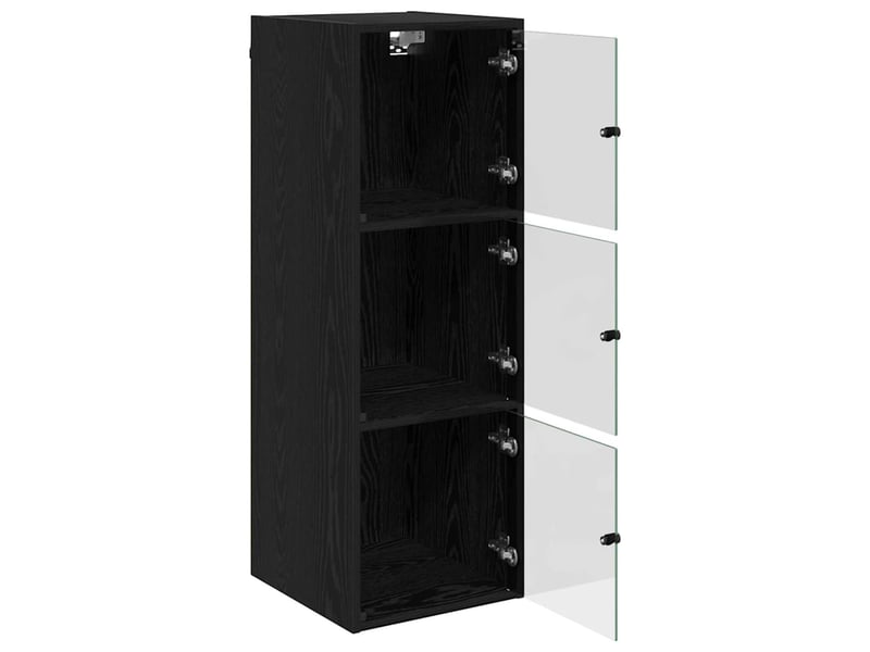  Meuble mural, meuble de rangement salon 35 x 37 x 102 cm bois d'ingénierie chêne noir  - Conforama E