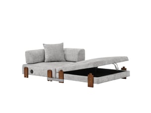 Deplimousse convertible 1 place <strong>HAUSS SPOLE</strong> <strong></strong> gris clair