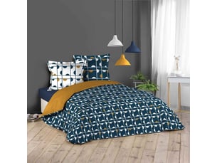 Parure de lit 3 pièces gabi 240x220cm bleu