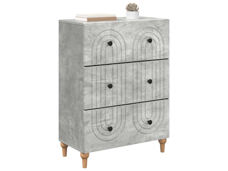  Armoire de rangement bureau, armoire à tiroirs gris béton 66 x 34,5 x 90 cm shl592  - Conforama C
