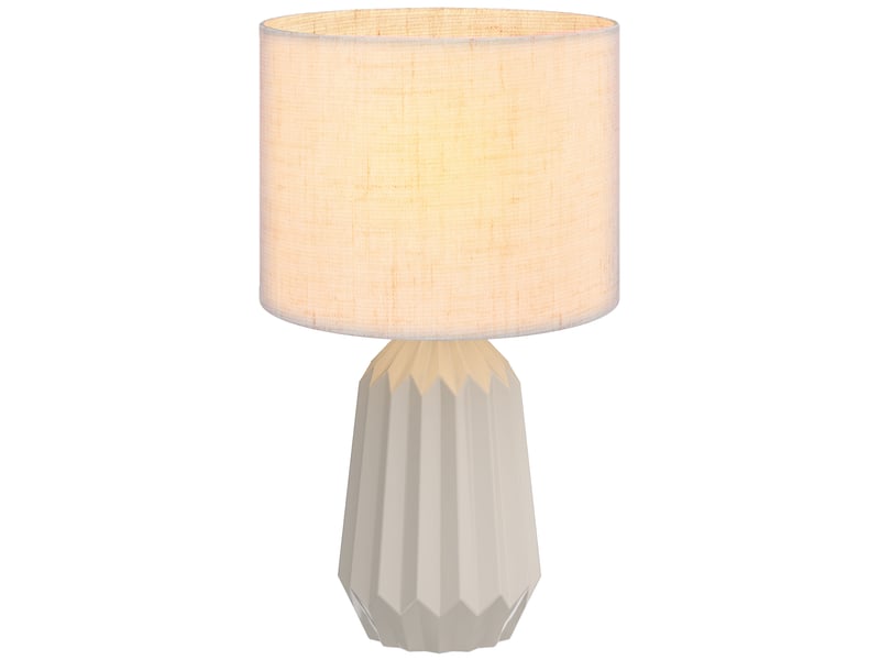  Lampe de table, lampe de chevet avec abat-jour en lin, interrupteur à bascule, lampe de bureau, 22 x 22 x 39 cm, beige  - Conforama A