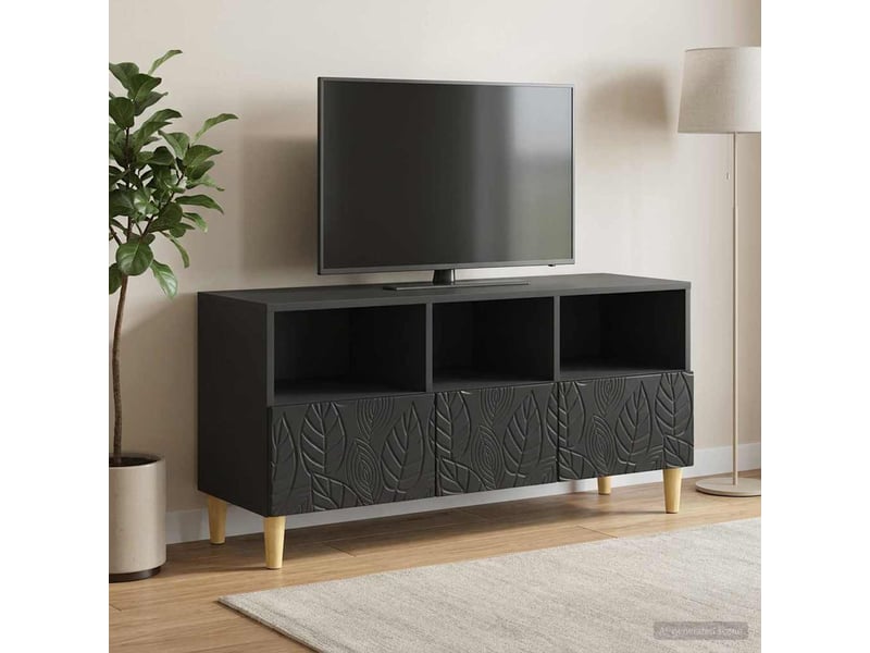  Meuble tv - banc tv - meuble de rangement 102 x 34,5 x 50 cm noir bois d'ingénierie  - Conforama B