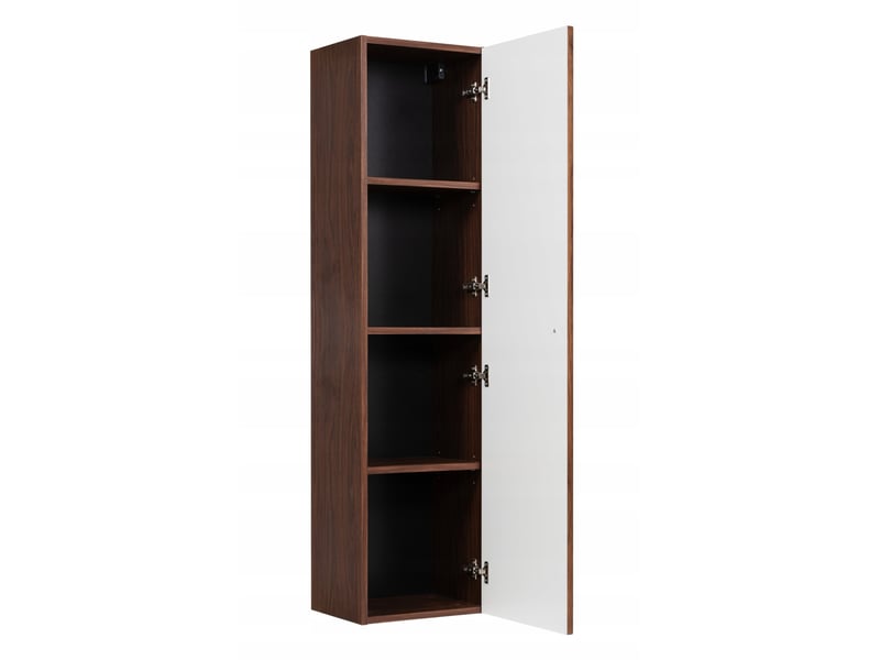 Meuble colonne suspendu de salle de bain bello noyer foncé 35 × 136 cm - Conforama D