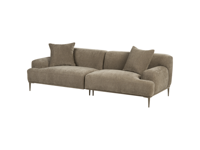 Canapé 3 places matila tissu marron clair  - Conforama D