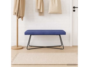 Banc, canapé 2 places bleu police 110x40x45 cm velours
